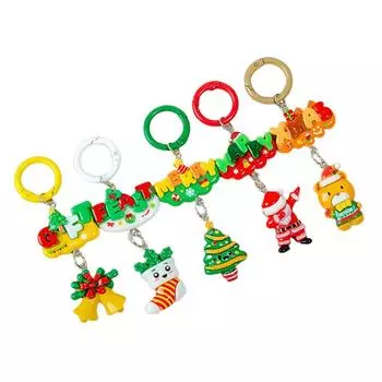 Рождественский брелок из смолы с рисунком Санта-Клауса, рождественской елки, брелок для ключей, рюкзак, подвески, подарок