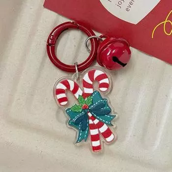 Рождественский брелок с изображением Санта-Клауса, пряничного человечка, брелок с подвеской, украшение на рюкзак, аксессуары, рождественские подарки