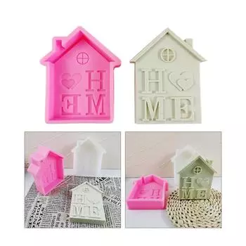 Рождественский брелок в форме дома, силиконовая форма для DIY, конфет, десертов, дома, с надписью, ароматические свечи, смоляная форма, декор для торта