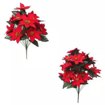 Рождественский букет-симуляция Рождественские цветы Искусственные цветы Рождественские украшения Зеленые растения Украшения в горшках One Size