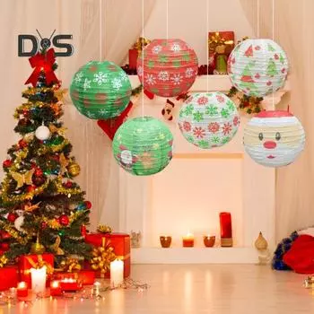 Рождественский бумажный фонарь, разноцветная снежинка, снеговик, Санта-Клаус, олень, украшение, праздничный реквизит для рождественской домашней вечеринки A