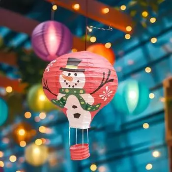 Рождественский бумажный фонарь Воздушный шар Бумажный фонарь Многоразовая декоративная подвесная бумага 30cm зелёный