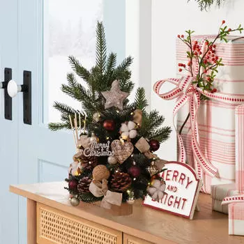 Рождественский центральный элемент с огнями и мини-украшениями для дома Elk Ornament 45cm