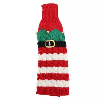 Рождественский чехол для бутылки вина, инновационный вязаный свитер для бутылки вина, многоразовый чехол для бутылки вина для дома, ул.