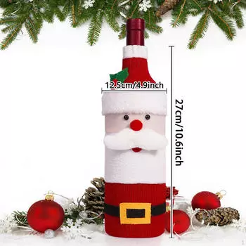 Рождественский чехол для бутылки вина, праздничный свитер, украшение для обеденного стола, сувениры для вечеринок, многоразовые Santa Claus