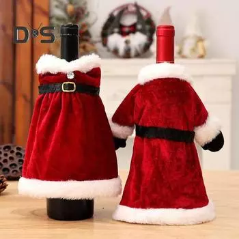 Рождественский чехол для бутылки вина, свитер для бутылки вина, платье для бутылки красного вина, центральный элемент праздничного рождественского украшения B