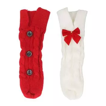 Рождественский чехол для бутылки вина, вязаный свитер, скатерть для бутылки вина на рождественский, новогодний стол, центральные украшения для вечеринки White