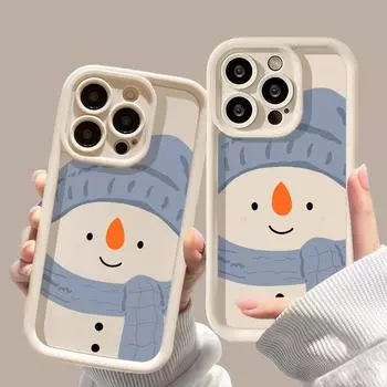 Рождественский чехол для iPhone 11 13 12 14 15 16 Pro Max XR XS Samsung A15 A55 A05 Redmi 12 13C OPPO A16 A18 A60 Reno 11 Vivo Y17S Y12 infinix note iPhone 7&8 розовый