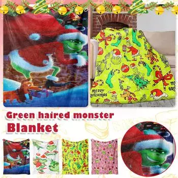 Рождественский чехол для одеяла, мягкое и удобное плюшевое шерстяное фланелевое одеяло One Size