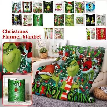 Рождественский чехол для одеяла, мягкое и удобное плюшевое шерстяное фланелевое одеяло One Size