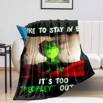 Рождественский чехол для одеяла, мягкое и удобное плюшевое шерстяное фланелевое одеяло One Size