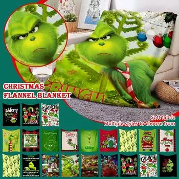 Рождественский чехол для одеяла, мягкое и удобное плюшевое шерстяное фланелевое одеяло One Size