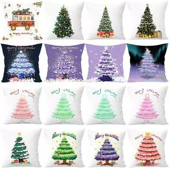 Рождественский чехол для подушки, наволочка для рождественского дивана, автомобиля, домашний декор 45X45 см 1