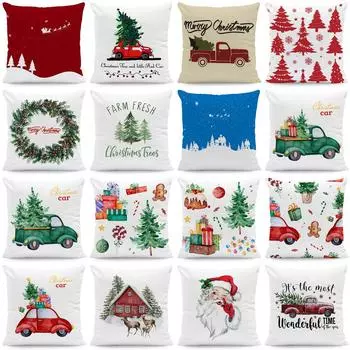 Рождественский чехол для подушки с Рождеством, рождественское украшение для дома, новогоднее украшение для вечеринки, подушка 40x40cm