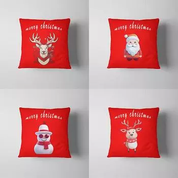 Рождественский чехол для подушки Санта-Клаус с рисунком снежинки, украшение для дивана, наволочка, новогодняя наволочка 40x40cm