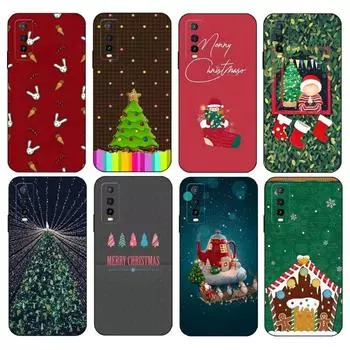 Рождественский чехол для телефона с изображением лося, снеговика и елки для VIVO Y31 IQOO U5 9 V21 V23 Y31 Y73 X60 X70 Y33s Y21 Y76 Y15s T1 Pro Plus VIVOY76 5G