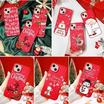 Рождественский чехол для телефона с изображением Санта-Клауса и лося для Iphone 13 14 12 11 Pro Xs Max Mini X Xr Se 2022 2020 7 8 6 6s Plus, мягкие силиконовые чехлы For 6Plus and 6SPlus