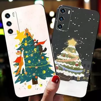 Рождественский чехол для телефона «Сани Лось, снеговик и дерево» для Huawei Mate 8 9 S 10 30 20 40 20X 5G 40E Plus Pro Nova 7i 7 Pro SE Pro HUAWEI Mate8