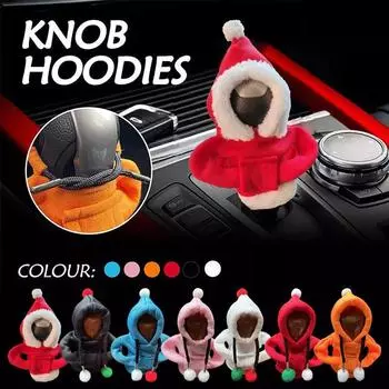 Рождественский чехол на рычаг переключения передач с капюшоном для салона автомобиля, нескользящий защитный чехол для рычага переключения передач, рождественский праздничный подарок чёрный
