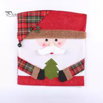 Рождественский чехол на спинку стула Санта-Клаус, снеговик, олень, рождественский ужин, чехол на сиденье стула, чехол для кухни, столовой, отеля, праздничного декора для вечеринки C