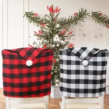 Рождественский чехол на стул, классическая решетка Санта-Клауса, кепка на обеденный стул или домашний фестиваль в отеле, товары для новогодней вечеринки, Рождество