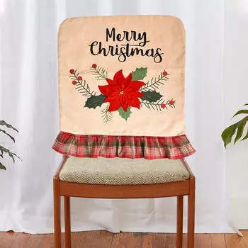 Рождественский чехол на стул, защитный чехол на спинку, чехол для кухни