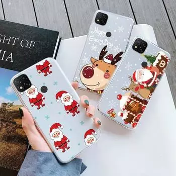 Рождественский чехол Redmi 9C NFC 9 C, чехол для телефона с милым мультяшным лосем, новогодний мягкий силиконовый чехол для Xiaomi Redmi 9C, сумки, противоударные защитные оболочки Redmi 9C