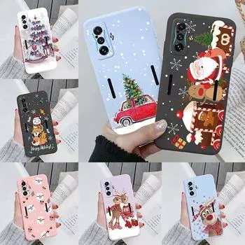 Рождественский чехол с изображением лося для Poco F4 GT, силиконовый чехол, мультяшные подарки, снеговик, Санта-Клаус, чехол для Xiaomi Poco F4 GT, бампер, противоударные защитные сумки на спине POCO F4 GT