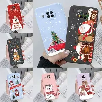 Рождественский чехол с изображением лося для Xiaomi Mi 10T Lite 5G, силиконовый чехол, мультяшный подарок, снеговик, Санта-Клаус для Xiaomi Mi 10T Lite, бампер, противоударные защитные сумки Mi 10T Lite 5G