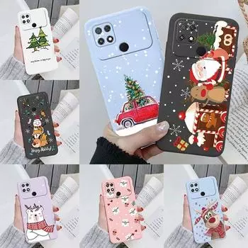Рождественский чехол с лосем POCO C40 PoccC40 C 40, силиконовый чехол, мультяшные подарки, снеговик, Санта-Клаус, чехол для Xiaomi POCO C40, бампер, противоударный защитный чехол Xiaomi POCO C40