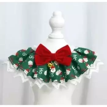 Рождественский чокер для собак с принтом банданы, мягкий ошейник для кошек, хлопковые толстовки с капюшоном для домашних животных, наряд для маленькой собаки, ожерелье для декора, нагрудники для мопсов и щенков, аксессуары 8x12x2cm зелёный