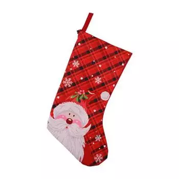 Рождественский чулок 18 Большой Каминные Подвесные Носки с Рисунком Санты Снеговика Рождественские Конфетные Мешки для Праздничного Украшения Стены Дерева красный