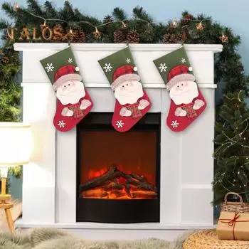 Рождественский чулок 3D Санта Снеговик Олень Узор Большой Рождественский чулок Домашний Декор Подвесной Рождественский чулок для Мальчиков Девочек Подарок A