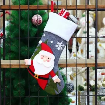 Рождественский чулок 3D Снеговик Санта Клаус Рождественский чулок Большой подвесной чулок для Рождества Snowman
