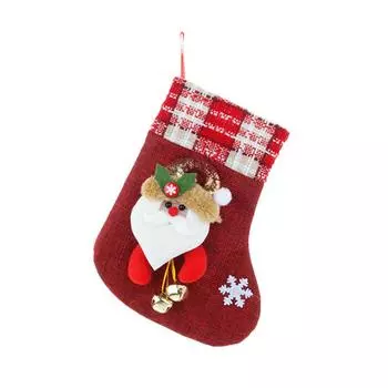 Рождественский чулок для столовой в отеле, подвесная рождественская елка, камин, окно, кровать, подарочный пакет, мягкий носок с колокольчиком, украшение для вечеринки