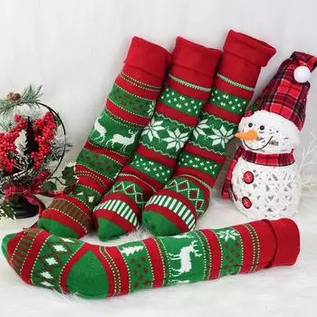 Рождественский чулок, конфетный носок, сумка, рождественская елка, подвесной декор, подарок One Size красный