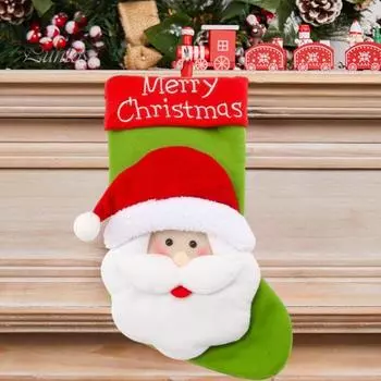 Рождественский чулок, плюшевый праздничный чулок с Санта-Клаусом, снеговиком, оленями, подвесные рождественские чулки, подарочные пакеты для конфет, маленькие подарки B