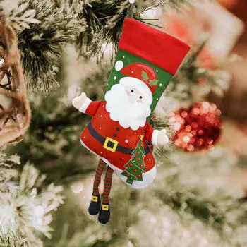 Рождественский чулок, подарочный пакет с конфетами, украшение, подвесной декор, камин для Santa