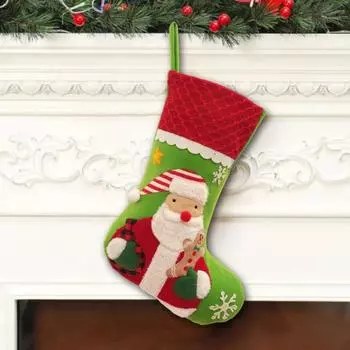 Рождественский чулок Пряничный человечек Санта Снеговик чулок Рождественская елка подвесное украшение для A