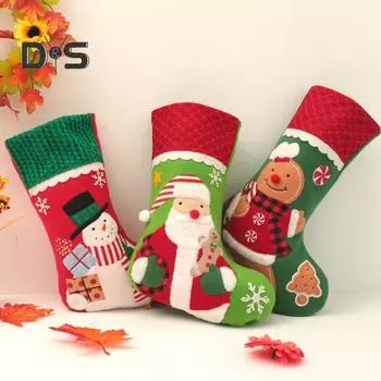Рождественский чулок Пряничный человечек Санта Снеговик чулок Рождественская елка подвесное украшение для праздничного декора стены дерева A