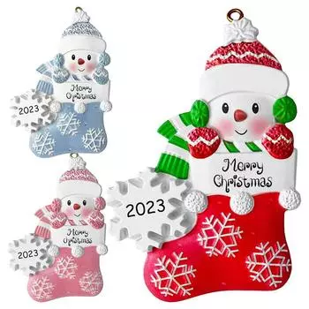 Рождественский чулок, Рождественский чулок, Подвеска в виде снеговика, Смоляные рождественские подвесные украшения, Рождественский подарок, Праздничные принадлежности для вечеринок