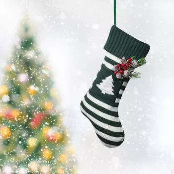 Рождественский чулок, рождественский носок, держатель для подарков, подарочный мешок, подвесной мешок для украшения Green Tree