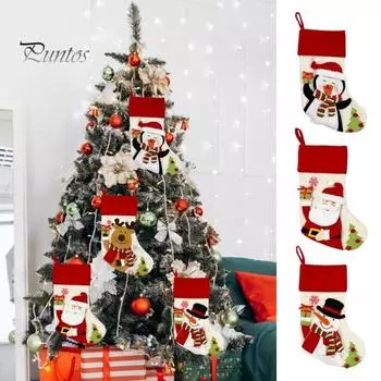 Рождественский чулок с 3D-образцом, большой подвесной рождественский чулок для праздничной вечеринки, камина, елки, декора Santa Claus