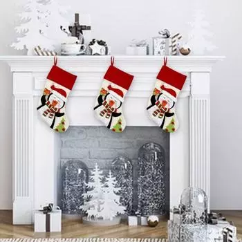 Рождественский чулок с 3D-образным узором, большой подвесной рождественский чулок для праздничной вечеринки Elk
