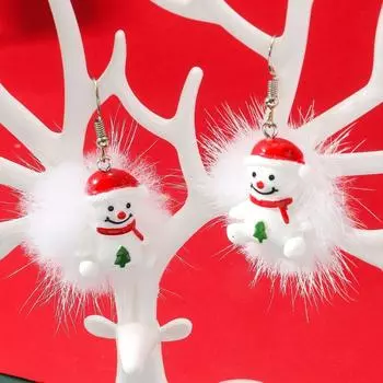 Рождественский чулок С Рождеством Серьги Конфета Санта-Клаус Висячие серьги Рождество G