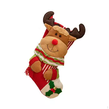 Рождественский чулок в виде лося, рождественский декор, подвесное украшение для елки, украшение для фермерского дома