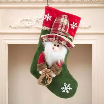 Рождественский чулок Yousheng, подвесное украшение на елку, плюшевые носки с Санта-оленем, снеговиком, конфетами для вечеринок в домашнем офисе A