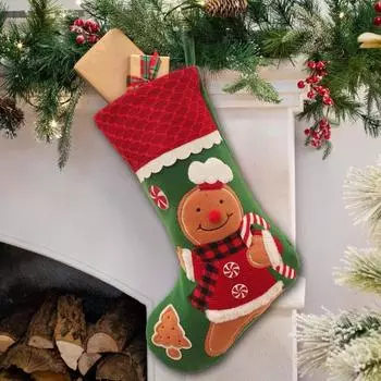 Рождественский чулок Yousheng, пряничный человечек, Санта, снеговик, чулок, рождественская елка, подвесное украшение для праздничного декора стены A
