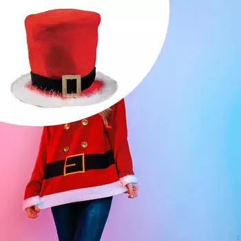 Рождественский цилиндр, костюм, аксессуары для вечеринки, ночного клуба, ролевые игры Without White Fluff