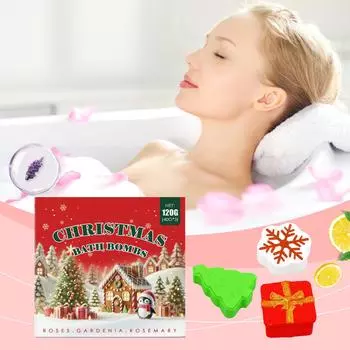 Рождественский цветной шарик для ванны, пена для ванны, увлажняющий, долговечный, очищающий, цветной шарик для ванны красный